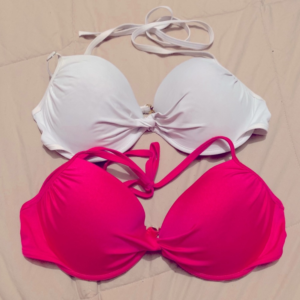Lot of 2 Victoria’s Secret 34D push up bikini tops